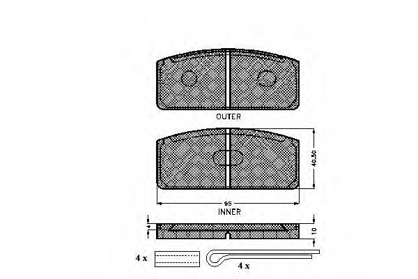 LUCAS ELECTRICAL GDB109 Комплект гальмівних колодок, дискове гальмо