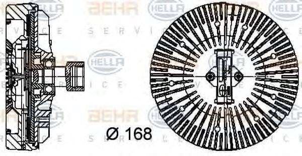 BEHR HELLA SERVICE 8MV376734381 Зчеплення, вентилятор радіатора
