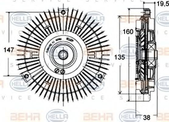 BEHR HELLA SERVICE 8MV376758431 Зчеплення, вентилятор радіатора