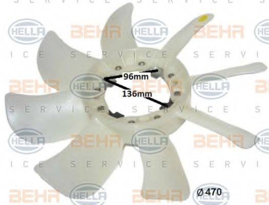 BEHR HELLA SERVICE 8MV376791451 Крильчатка вентилятора, охолодження двигуна