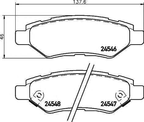 CADILLAC 20962994 Комплект гальмівних колодок, дискове гальмо