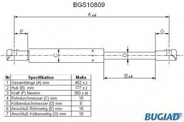 VAG 7M3 823 359 Газова пружина, капот