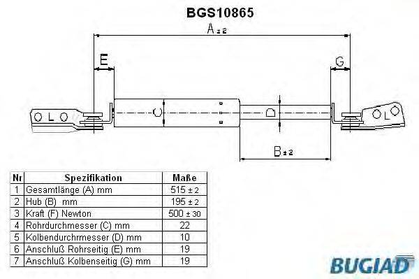 MITSUBISHI MB843075 Газова пружина, кришка багажника