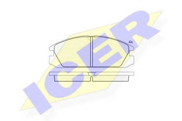 ICER 180749 Комплект гальмівних колодок, дискове гальмо