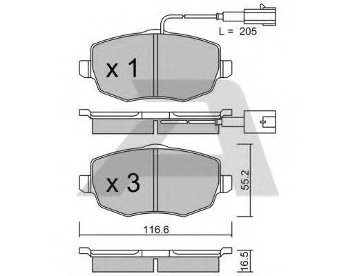 AISIN BPFI1018 Комплект гальмівних колодок, дискове гальмо