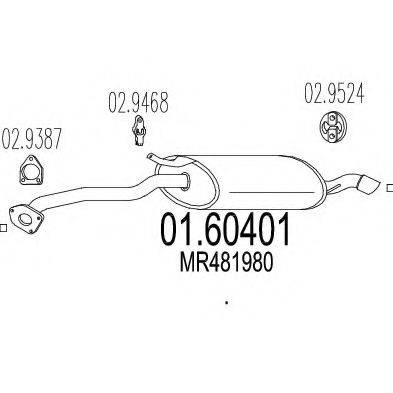 MTS 0160401 Глушник вихлопних газів кінцевий