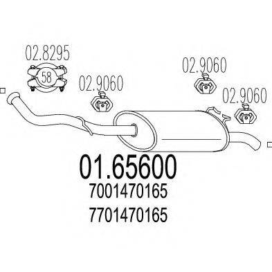 RENAULT 7001470165 Глушник вихлопних газів кінцевий