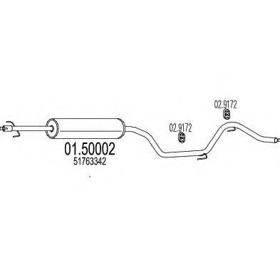 MTS 0150002 Середній глушник вихлопних газів