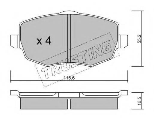 TRUSTING 5440 Комплект гальмівних колодок, дискове гальмо