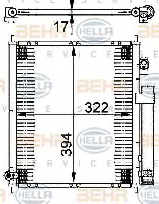 HELLA 8FC351302221 Конденсатор, кондиціонер