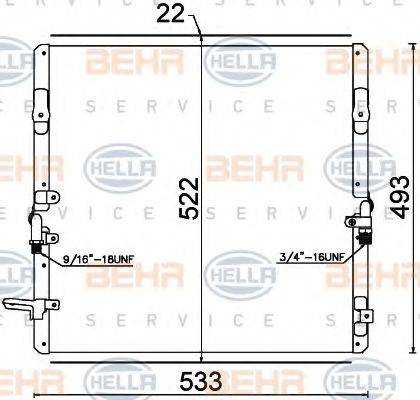 HELLA 8FC351307591 Конденсатор, кондиціонер