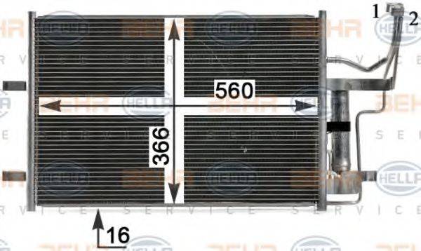 HELLA 8FC351343321 Конденсатор, кондиціонер