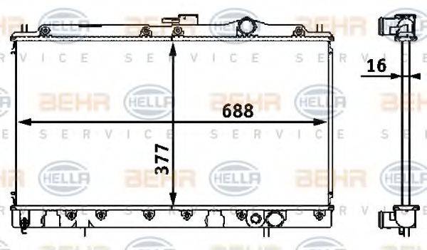 HELLA 8MK376708111 Радіатор, охолодження двигуна