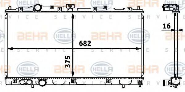 HELLA 8MK376718411 Радіатор, охолодження двигуна