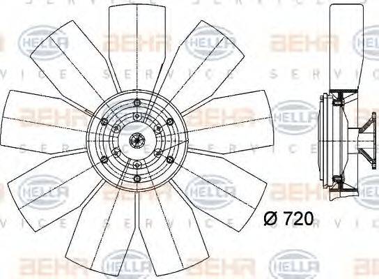MERCEDES-BENZ 003 205 07 06 Вентилятор, охолодження двигуна