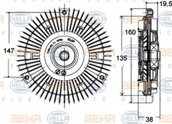 HELLA 8MV376758431 Зчеплення, вентилятор радіатора