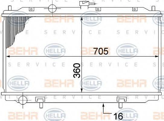 HELLA 8MK376770651 Радіатор, охолодження двигуна