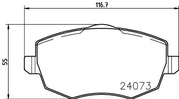 HELLA 8DB355011221 Комплект гальмівних колодок, дискове гальмо