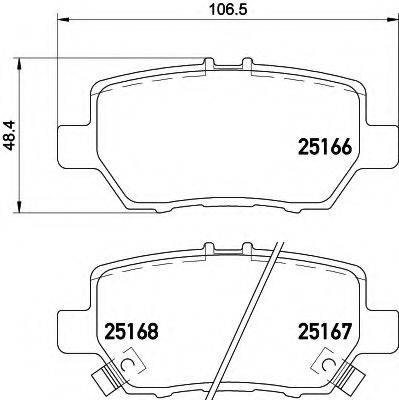 HELLA 8DB355019561 Комплект гальмівних колодок, дискове гальмо