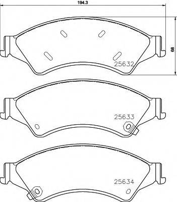 FORD AB312L361AB Комплект гальмівних колодок, дискове гальмо