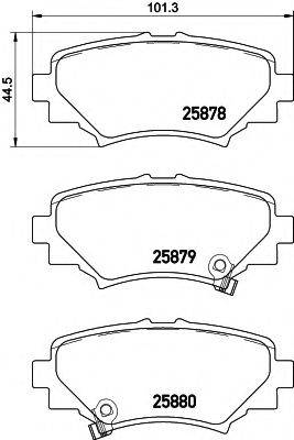 HELLA 8DB355021411 Комплект гальмівних колодок, дискове гальмо