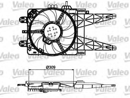 FIAT 51 742 164 Вентилятор, охолодження двигуна