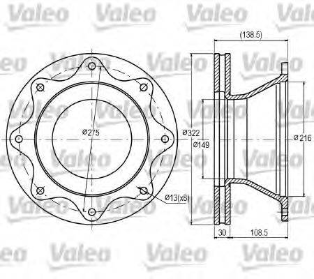 VALEO 187055 гальмівний диск