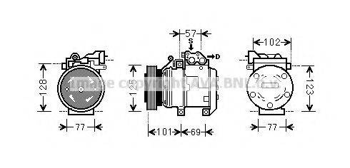 AVA QUALITY COOLING HYK208 Компресор, кондиціонер