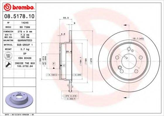 BRECO BS7389 гальмівний диск