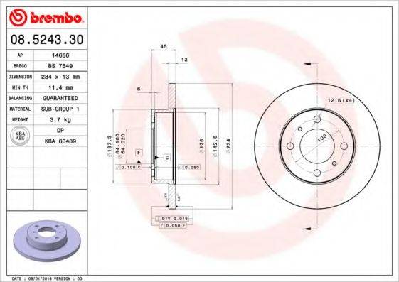 BRECO BS7549 гальмівний диск