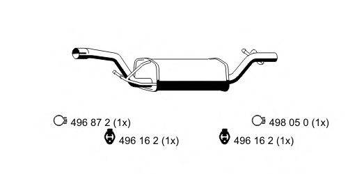 FORD 1306891 Глушник вихлопних газів кінцевий