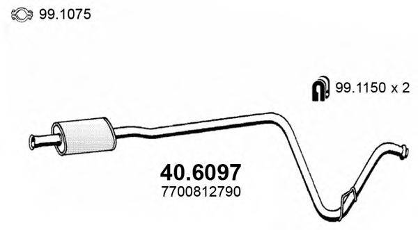 ASSO 406097 Середній глушник вихлопних газів