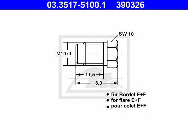 FORD VX443-611190-VX Різьбова пробка, головний гальмівний циліндр