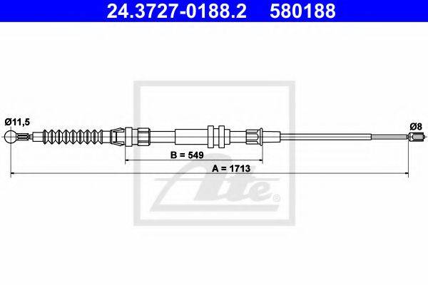 ATE 24372701882 Трос, стоянкова гальмівна система