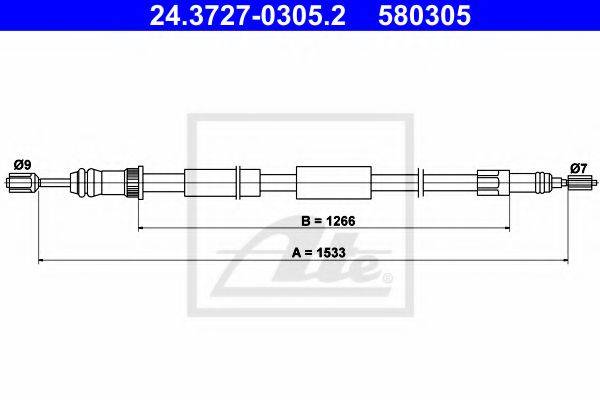 TEXTAR 44012400 Трос, стоянкова гальмівна система