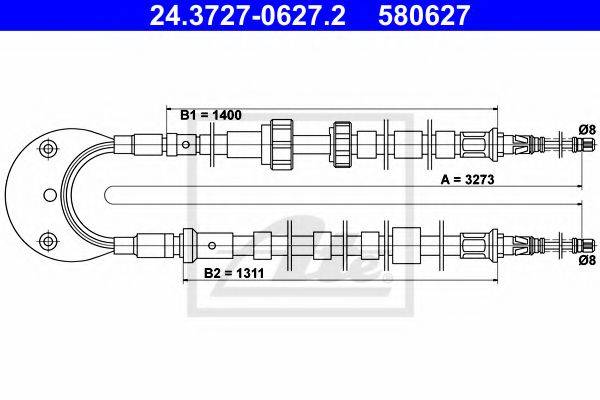 TEXTAR 44023900 Трос, стоянкова гальмівна система