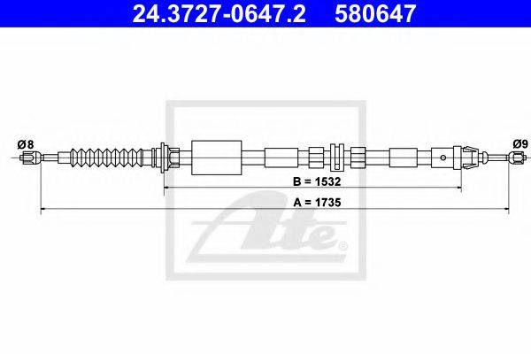 FORD 1358881 Трос, стоянкова гальмівна система