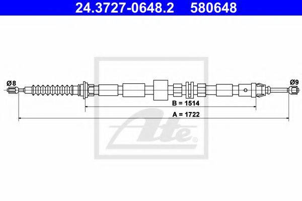 FORD 1358882 Трос, стоянкова гальмівна система