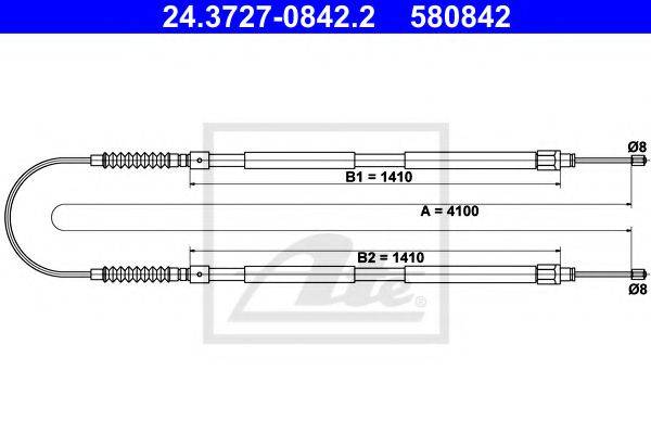 BENDIX 433174B Трос, стоянкова гальмівна система