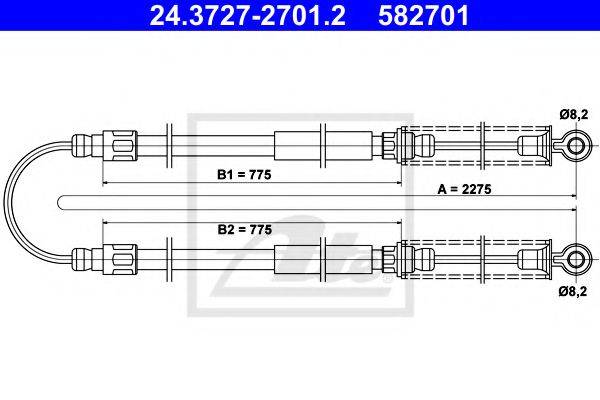 FTE FBS02023 Трос, стоянкова гальмівна система