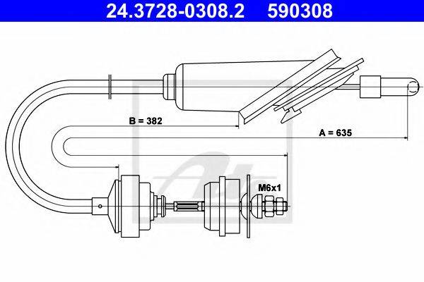 BENDIX 422633B Трос, управління зчепленням