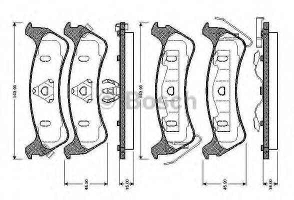 BOSCH 0986TB2308 Комплект гальмівних колодок, дискове гальмо