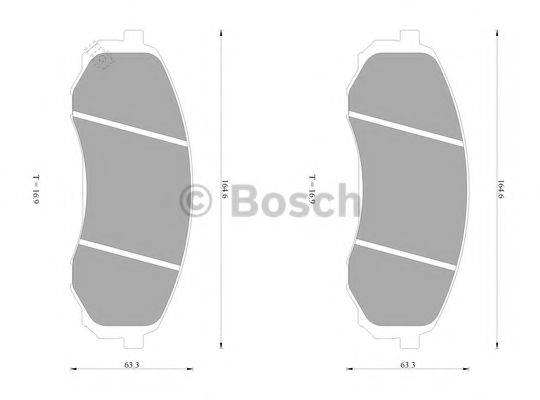 BOSCH 0986AB1045 Комплект гальмівних колодок, дискове гальмо