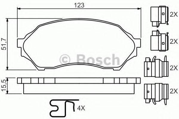 BOSCH 0986494616 Комплект гальмівних колодок, дискове гальмо