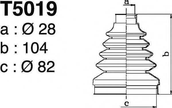 DEPA T5019 Комплект пильника, приводний вал