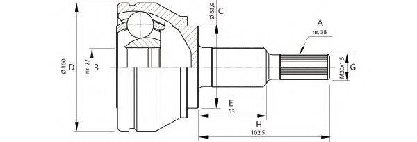 OPEN PARTS CVJ570410 Шарнірний комплект, приводний вал