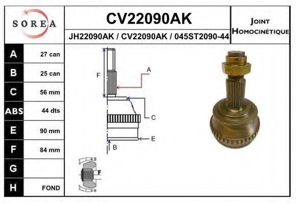 SNRA JH22090AK Шарнірний комплект, приводний вал