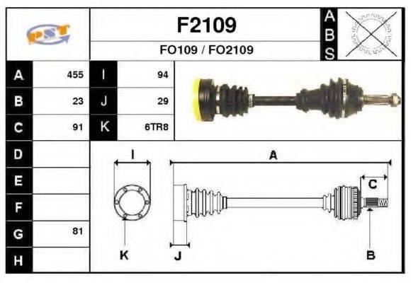 SNRA FO2109 Приводний вал