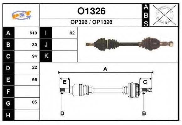 DEPA 3337202 Приводний вал