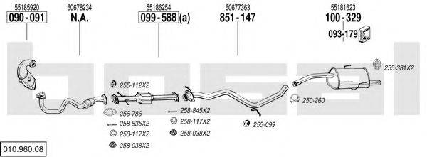 BOSAL 01096008 Система випуску ОГ